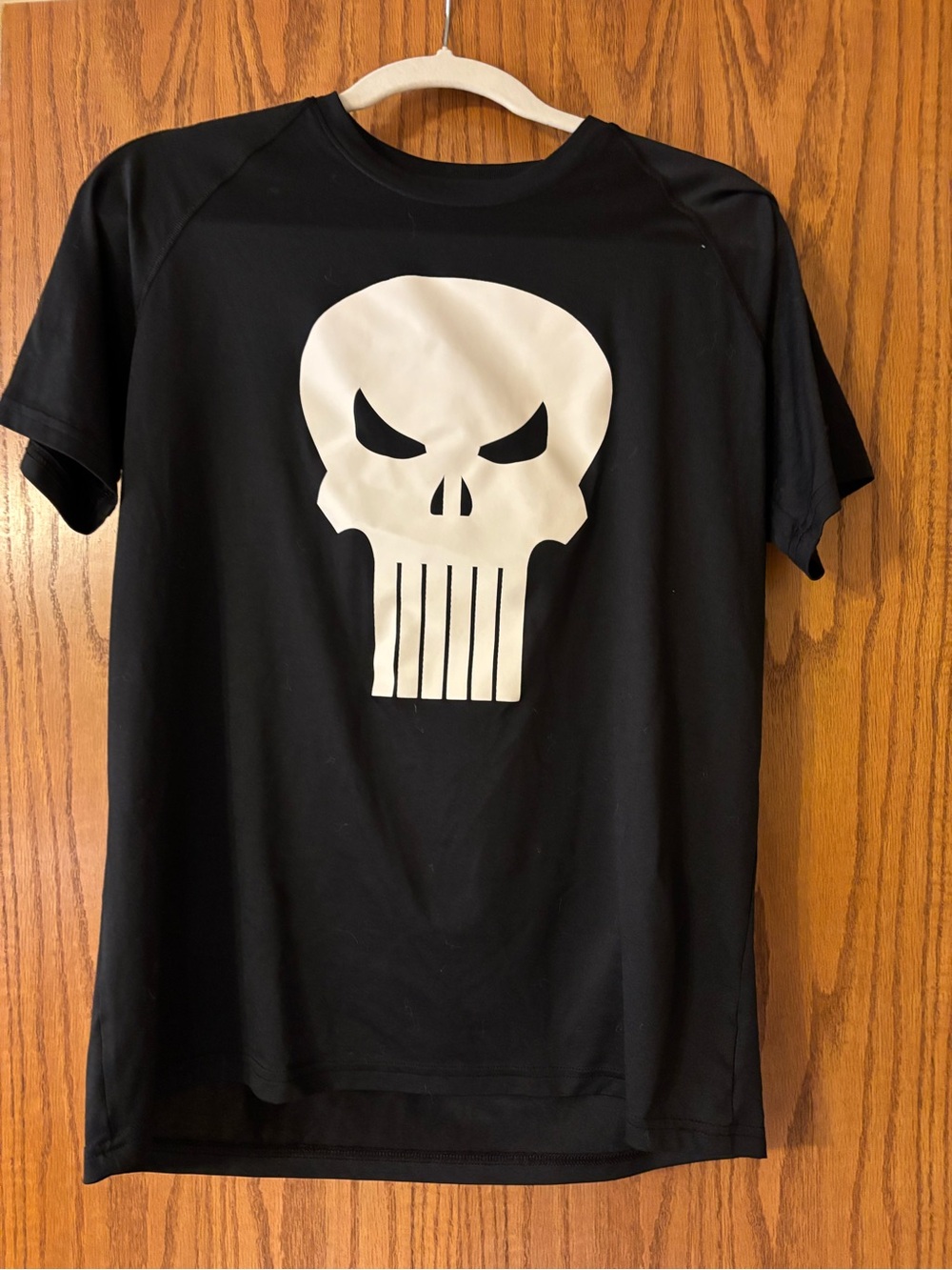 Black Kids Tee with White Skull Graphic - Youth Small